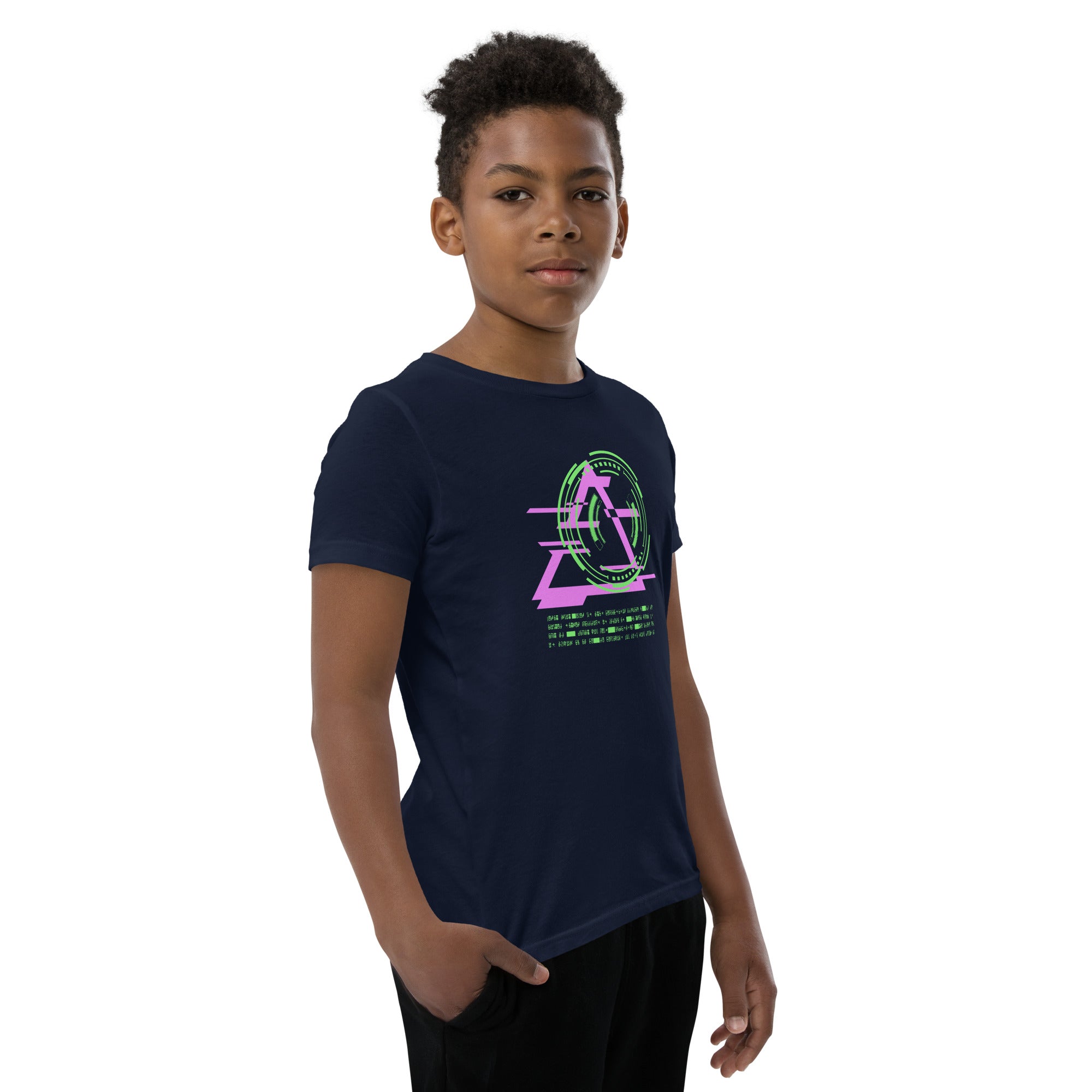 Gamer Cyber Symbols Boys Youth Short Sleeve T-Shirt