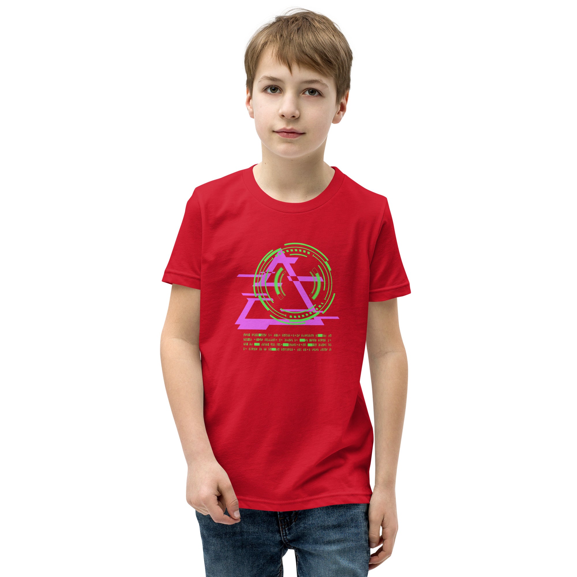 Gamer Cyber Symbols Boys Youth Short Sleeve T-Shirt