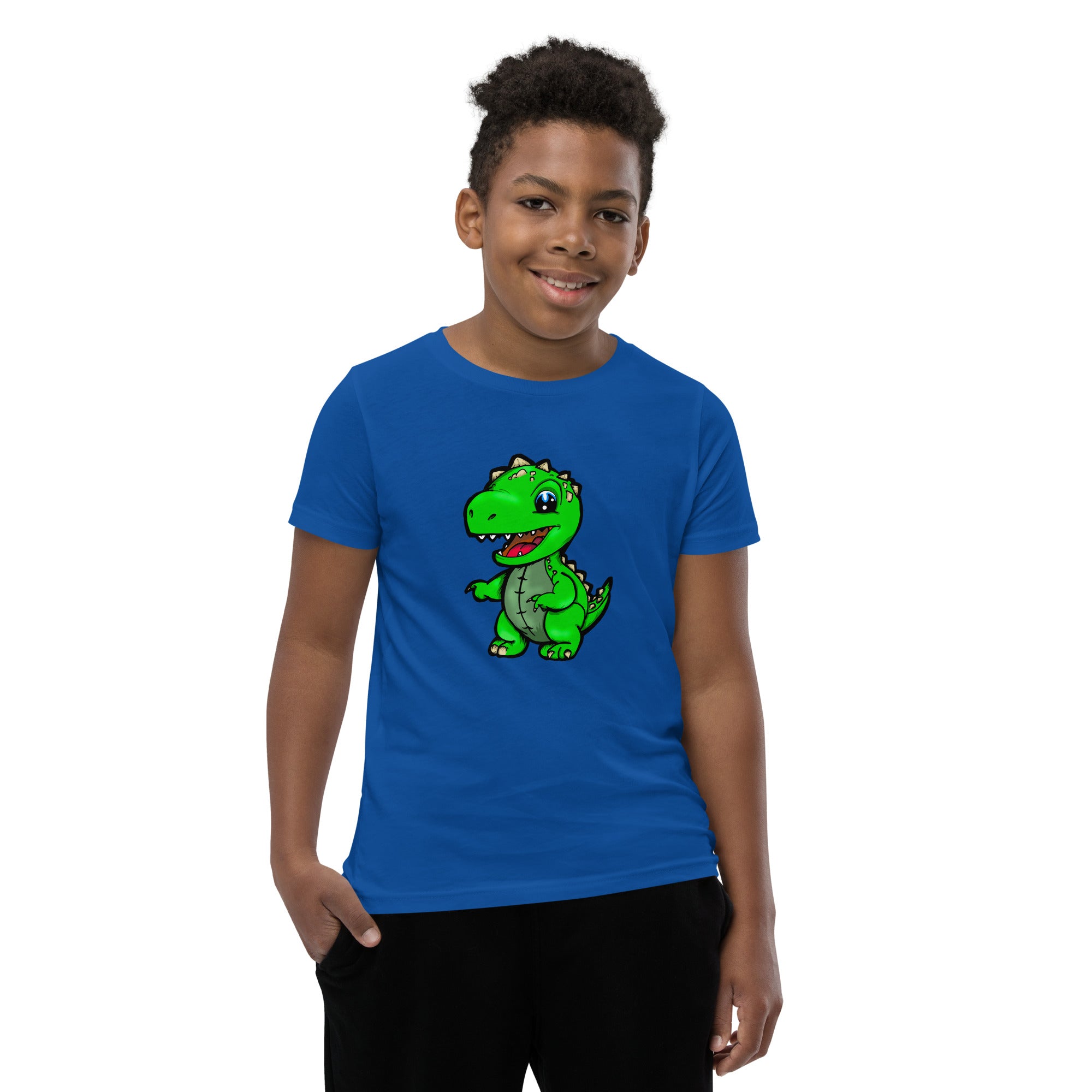 Dinky Dino Green Youth Boys Short Sleeve T-Shirt