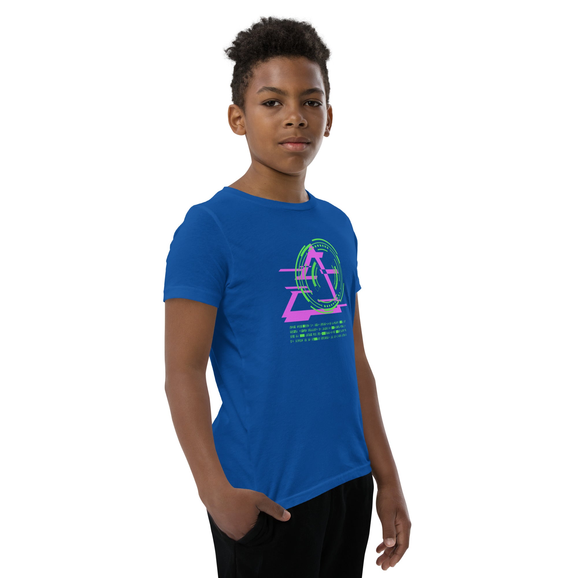 Gamer Cyber Symbols Boys Youth Short Sleeve T-Shirt