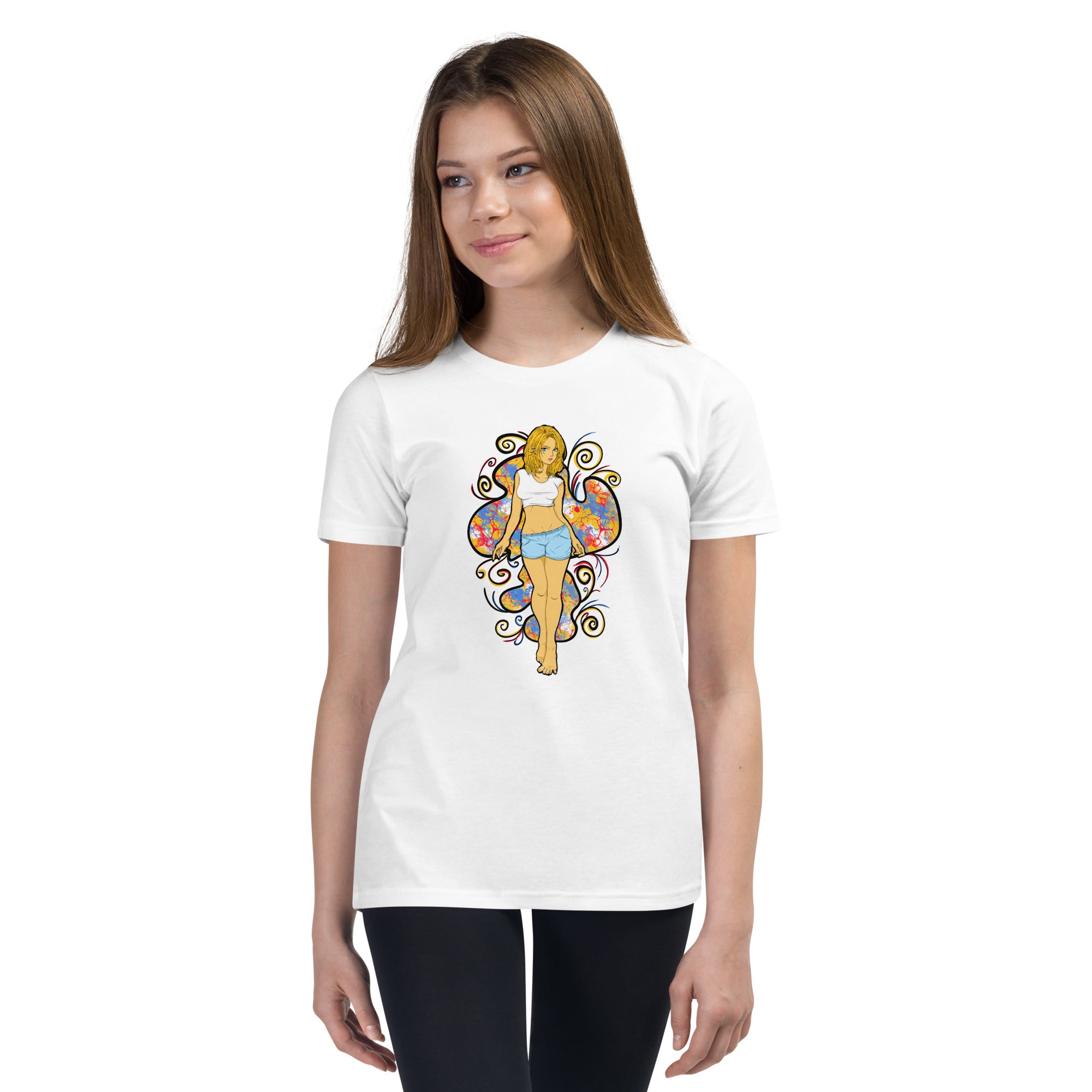 Bee Anime Style Youth Girls Short Sleeve T-Shirt