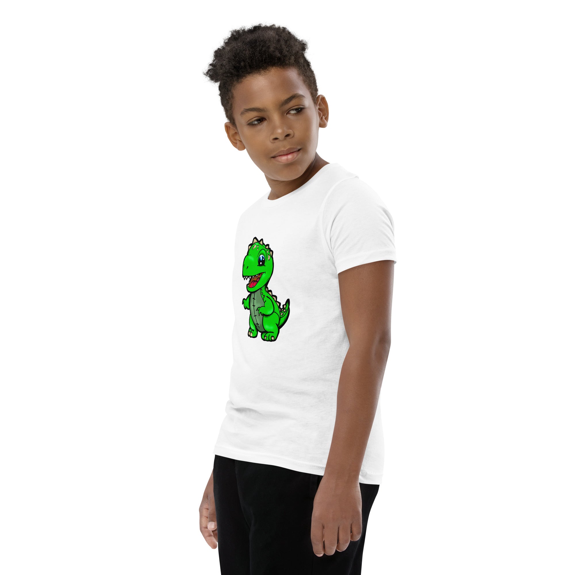 Dinky Dino Green Youth Boys Short Sleeve T-Shirt