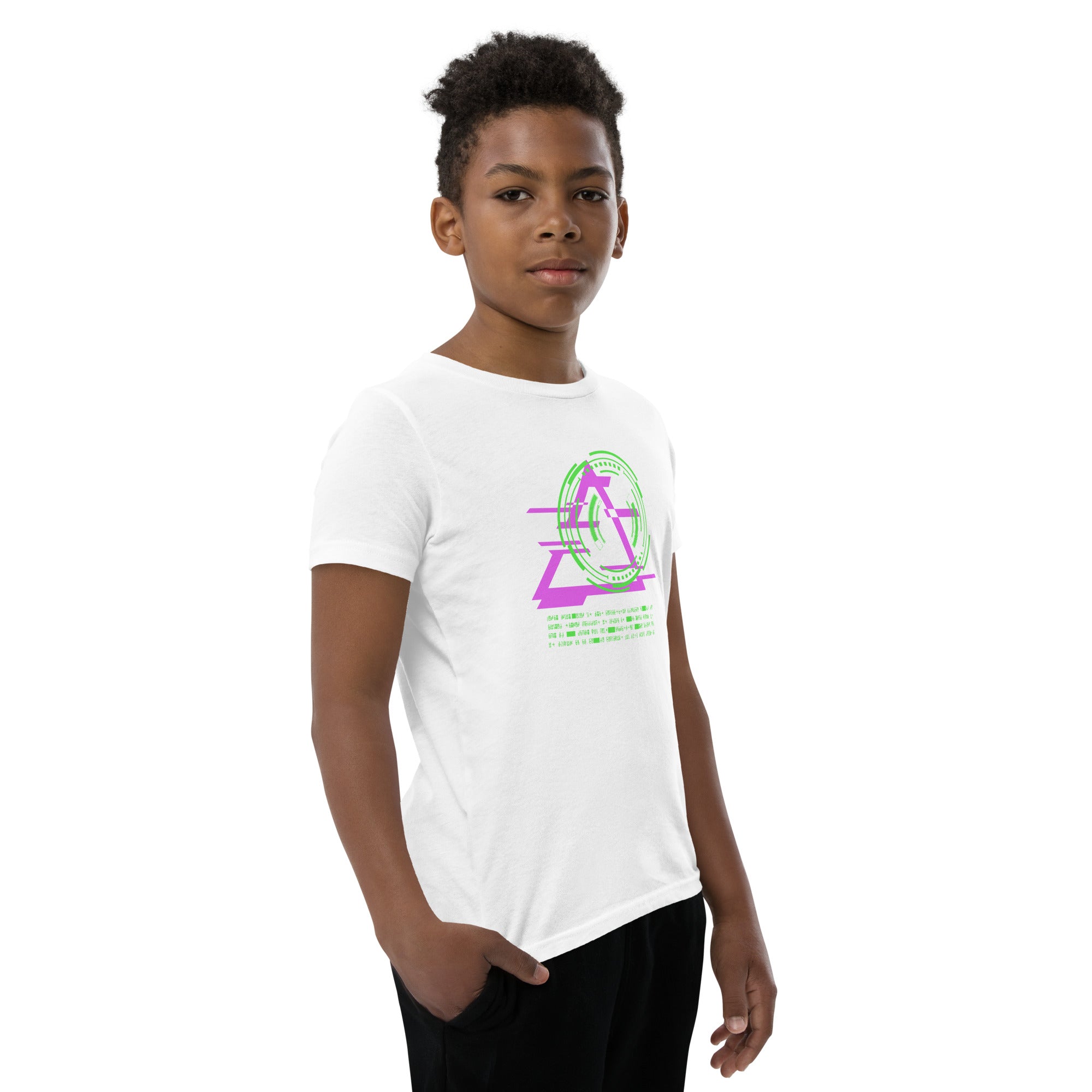 Gamer Cyber Symbols Boys Youth Short Sleeve T-Shirt